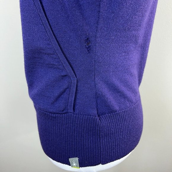 Smartwool Sweater Jacket Womens XS Purple 100% Merino Wool Full Zip Repair - Picture 7 of 14